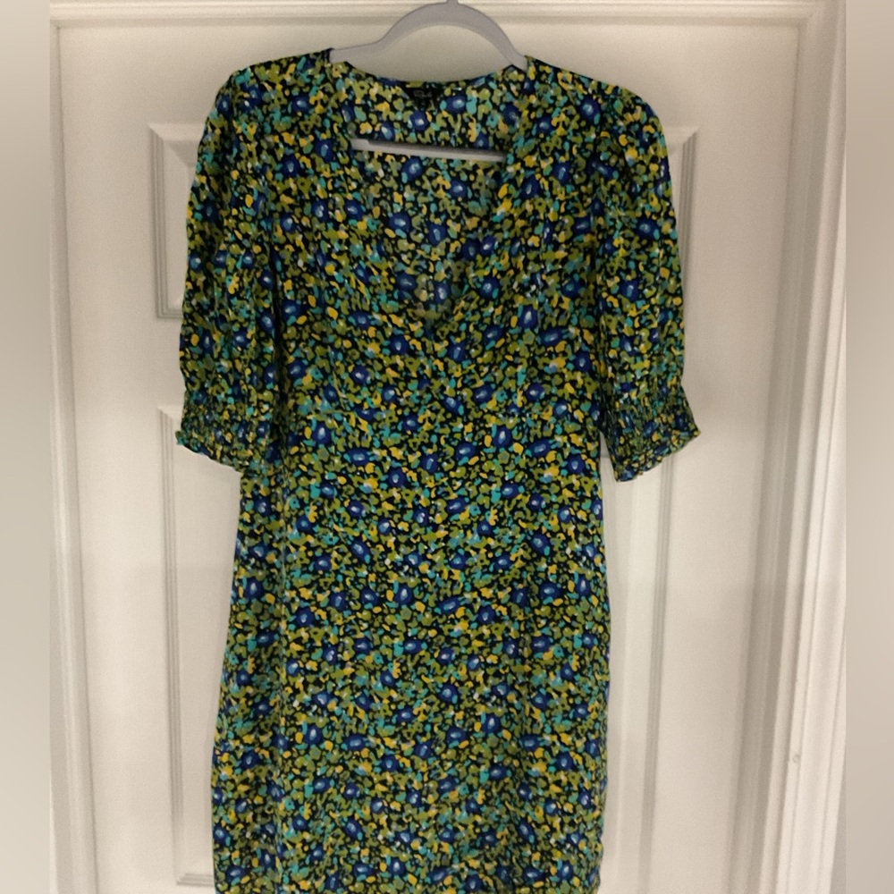 Rails Blue and Yellow Floral Midi Dress